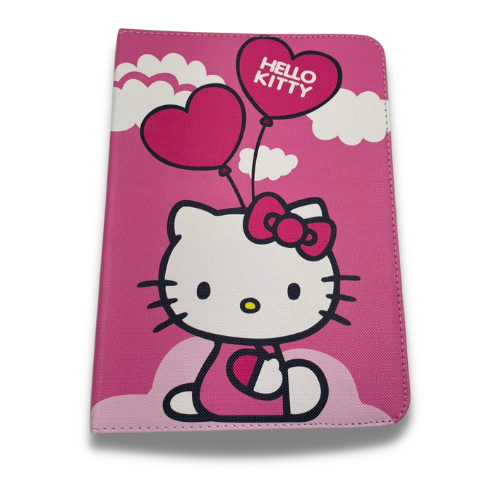 ESTUCHE AGENDA TABLET UNIVERSAL DISE&Ntilde;O 10" KITTY/GLOBOS