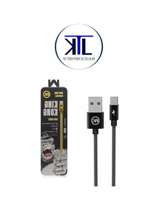 CABLE MICRO USB WDC-013 KINGKONG WK DESING NEGRO