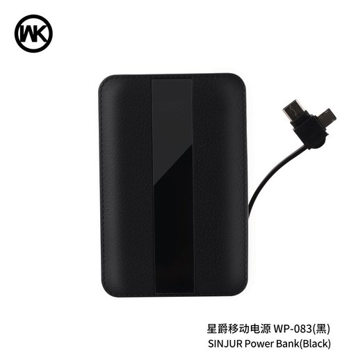 BATERIA EMERGENCIA WP-083 10000 MAH WEKOME NEGRO