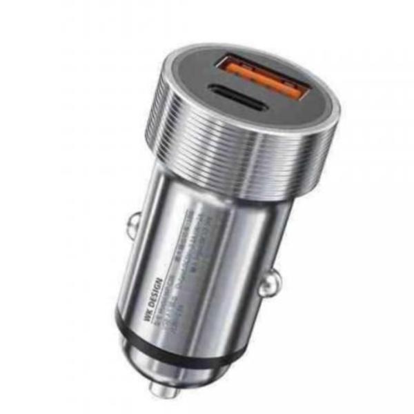 CUBO CARRO USB+TIPO C WP-C28 20W KW DESING GRIS