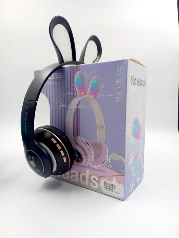AUDIFONO BLUETOOTH PM-08 OREJAS DE CONEJO NEGRO