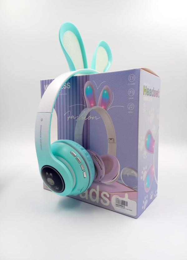 AUDIFONO BLUETOOTH PM-08 OREJAS DE CONEJO VERDE