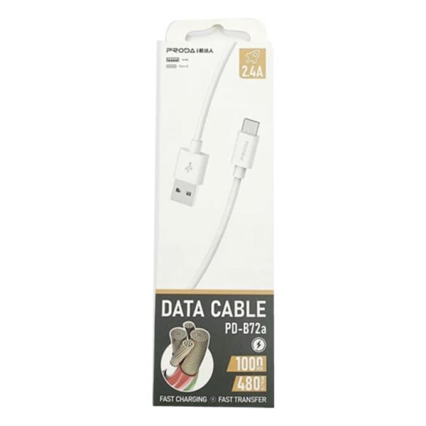 CABLE USB MICRO MODELO PD-B72 1M PRODA BLANCO