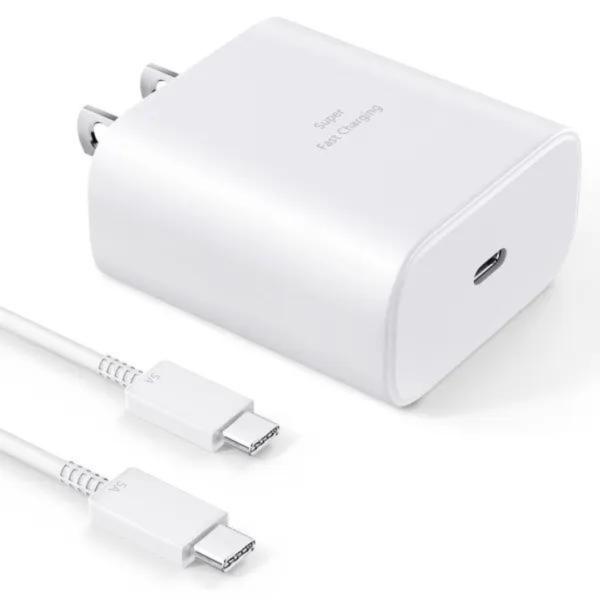 CARGADOR COMPLETO TIPO C A TIPO C 45W SAMSUNG 1.1 "M" BLANCO