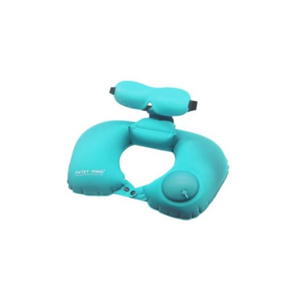 ALMOHADA INFLABLE PARA CUELLO Y MASCARA MODELO RH88 TURQUESA