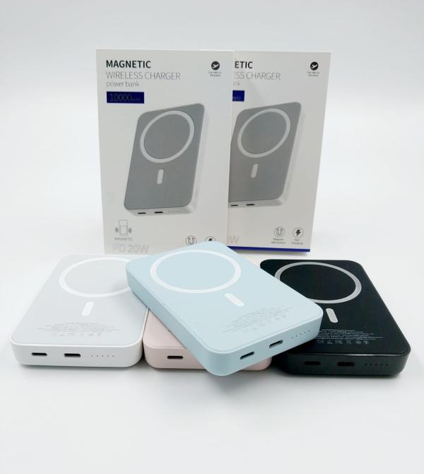 BATERIA EMERGENCIA CARGA INALAMBRICA MAGNETICA 10000 MAH MODELO PD-V10  AZEADA CELESTE
