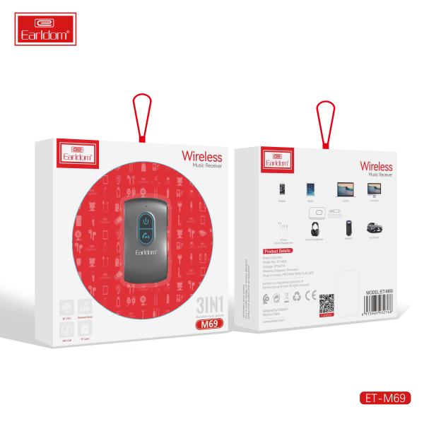 TRANSMISOR FM/BLUETOOTH 5.0 ET-M69 3.5 EARLDOM