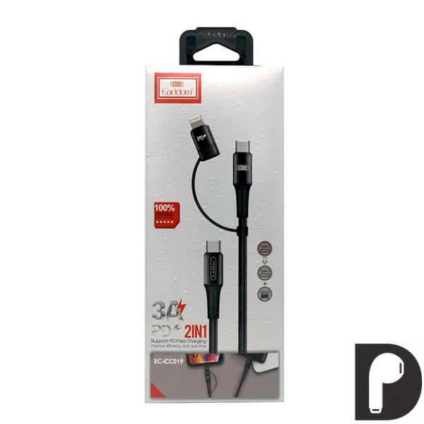 CABLE 2 EN 1 LIGHTNING TIPO C EC-ICC019 EARLDOM