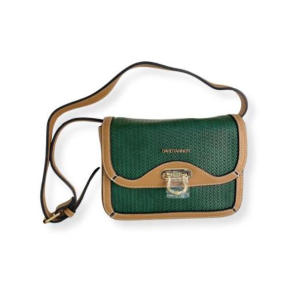 BOLSO CRUZADO DT0279 VERDE/CAMEL