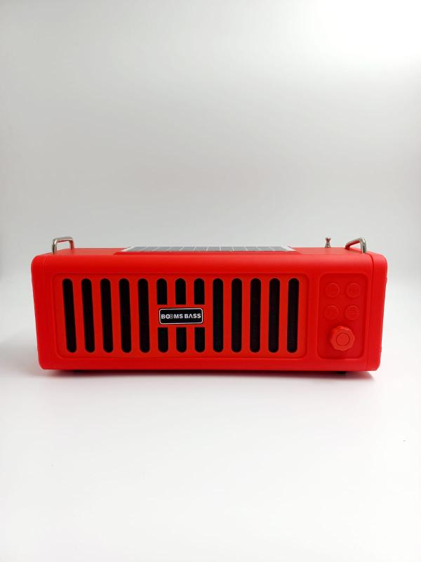 PARLANTE BLUETOOTH CON PANEL SOLAR Y LINTERNA L23 BOOMS BASS ROJO