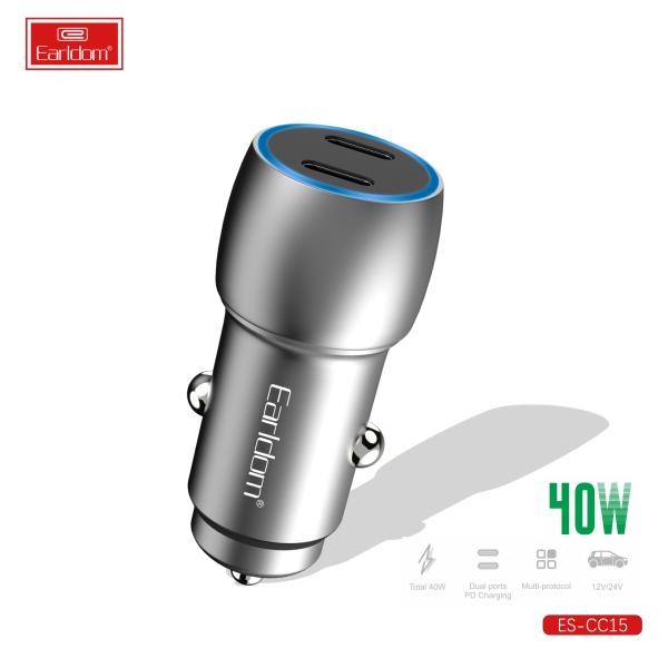 CARGADOR CARRO 2 TIPO C A LIGHTNING ES-CC15C-I EARLDOM