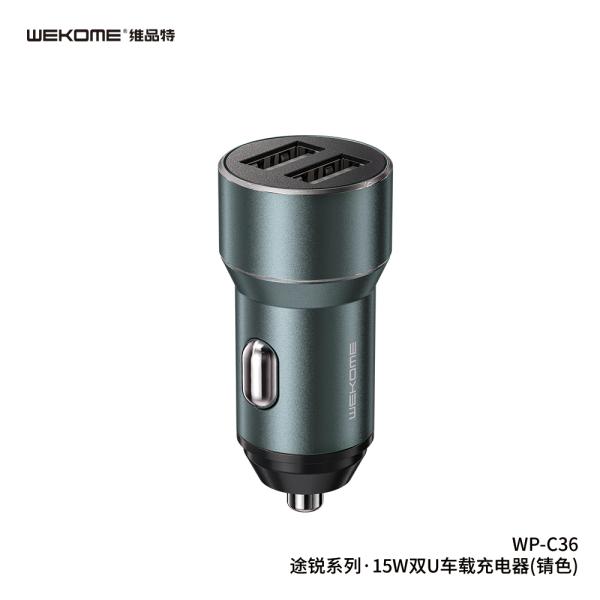 CUBO CARRO USB WP-C36 15W WEKOME GRIS
