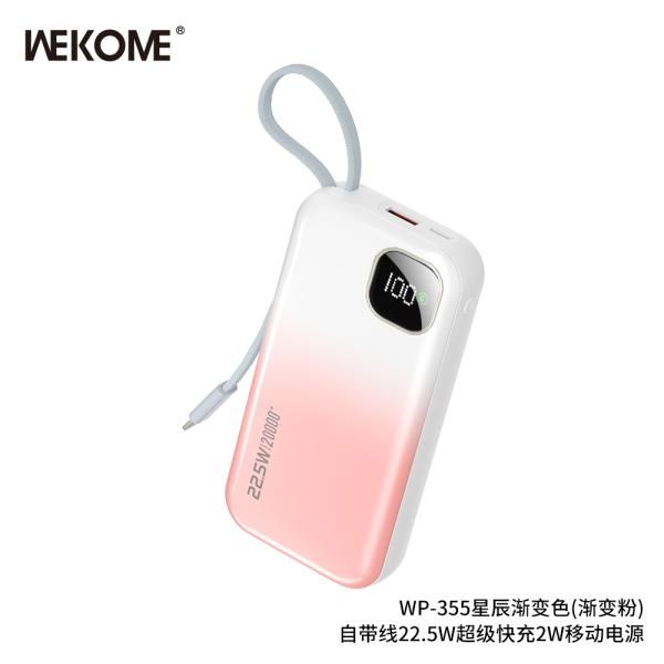 BATERIA DE EMERGENCIA   MODELO WP-355 20000MAH ROSADO