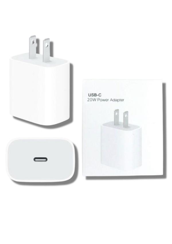 CUBO CARGADOR TIPO C 20W IPHONE  1.1 "M" BLANCO