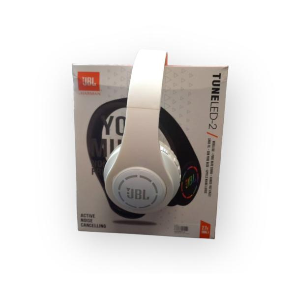AUDIFONOS DE DIADEMA BLUETOOTH MODELO LED-2 JBL BLANCO
