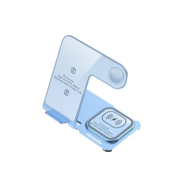 CARGADOR INALAMBRICO 3 EN 1 MODELO PD-W19 AZEADA AZUL