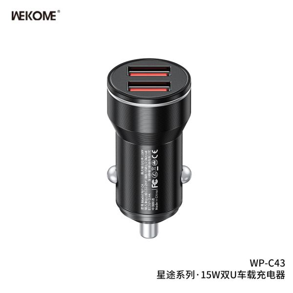 CUBO CARRO USB WP-C43 15W WEKOME NEGRO