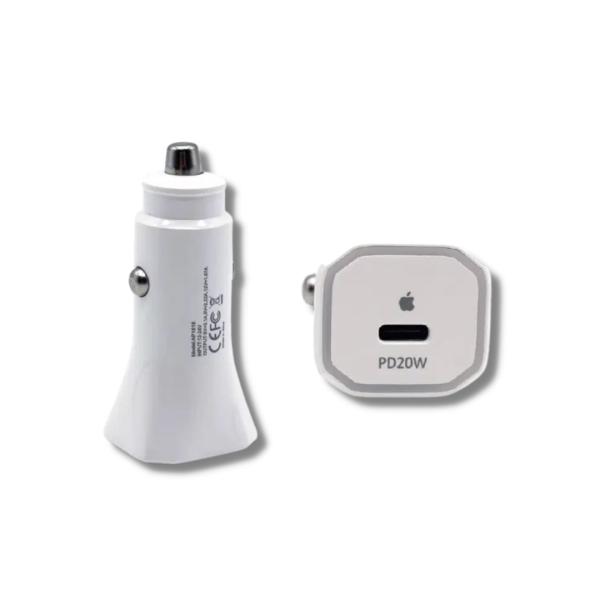 CUBO CARGADOR DE CARRO TIPO C 20W  BLANCO