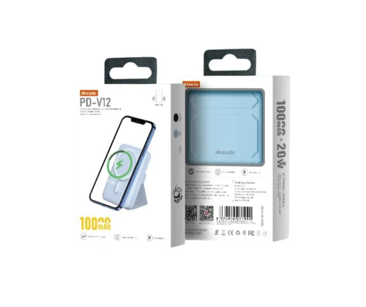 BATERIA EMERGENCIA CARGA INALAMBRICA MAGNETICA 10000 MAH MODELO PD-V12 AZEADA CELESTE