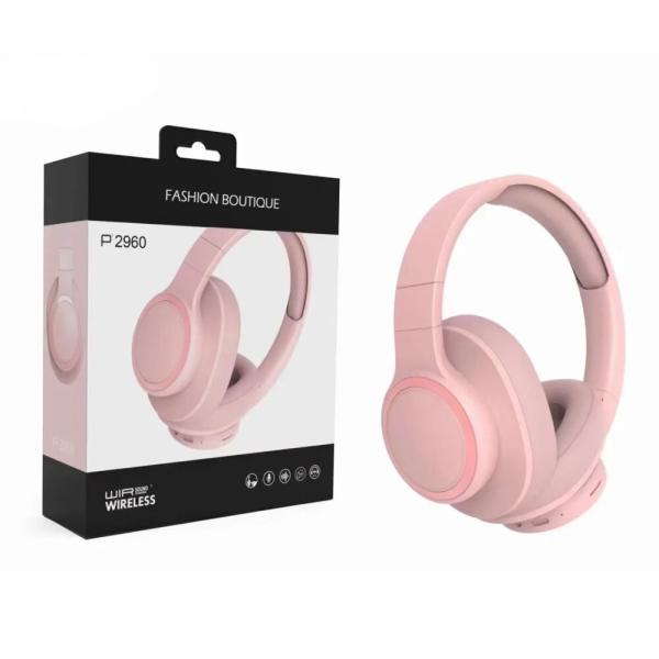 AUDIFONOS DE DIADEMA CON BLUETOOTH P2960 ROSADO