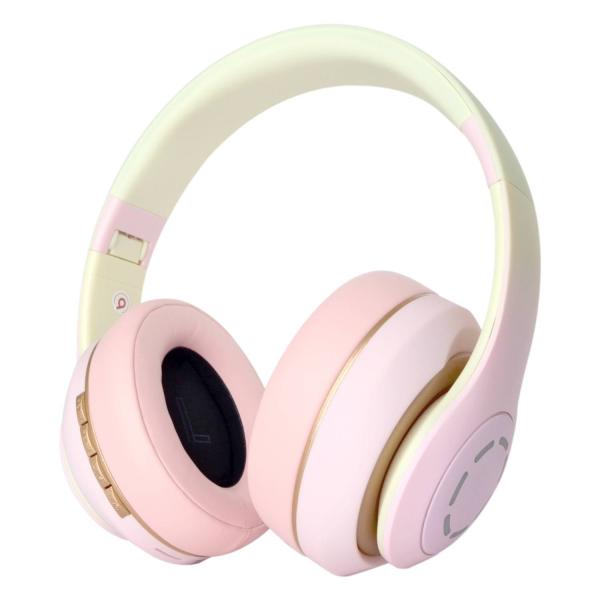 AUDIFONOS DE DIADEMA CON BLUETOOTH SN-36 ROSADO