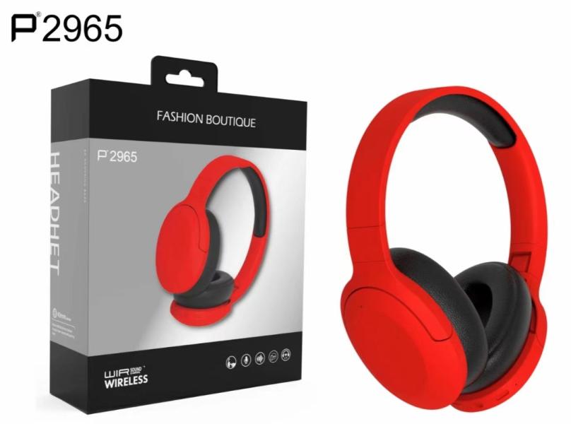 AUDIFONOS DE DIADEMA CON BLUETOOTH P2965 ROJO