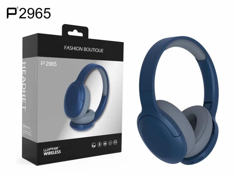 AUDIFONOS DE DIADEMA CON BLUETOOTH P2965 AZUL