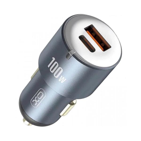 CUBO CARGADOR PARA CARRO MODELO CC47 PD65W+USB35W XO GRIS