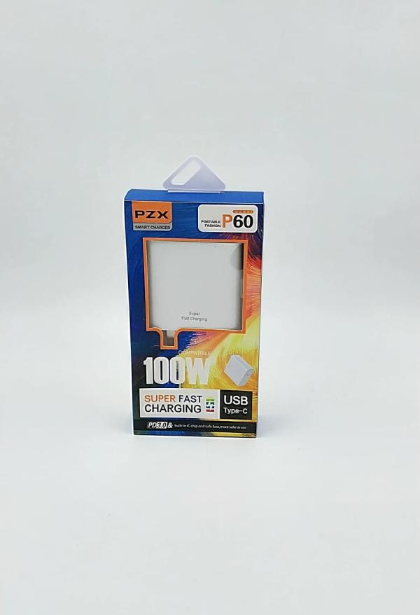 CUBO CARCADOR TIPO C 100W MODELO P60 PZX BLANCO