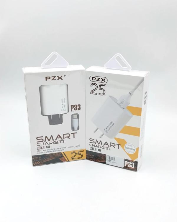 CARGADOR COMPLETO USB LIGHTNING 25W MODELO P33 PZX BLANCO