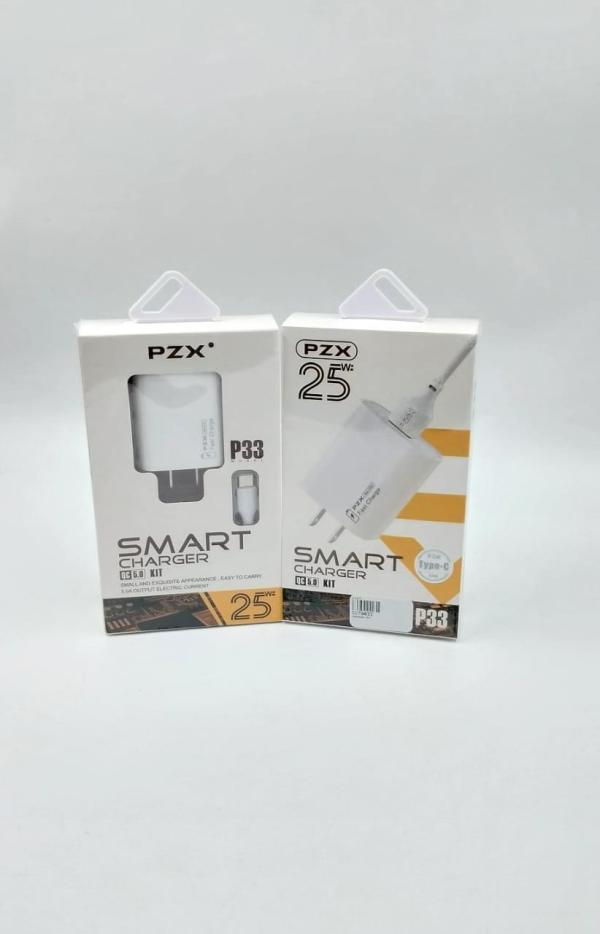 CARGADOR COMPLETO USB TIPO C 25W MODELO P33 PZX BLANCO