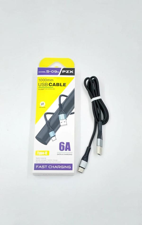 CABLE USB TIPO C MODELO  S-09S PZX NEGRO