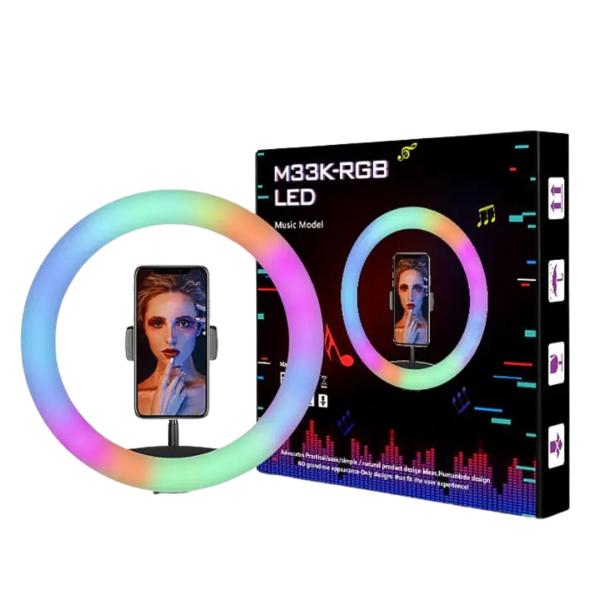ARO DE LUZ LED RGB 13"/33CM MODELO M33K-RGB
