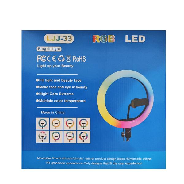 ARO DE LUZ LED RGB 13"/33CM MODELO LJJ33RGB