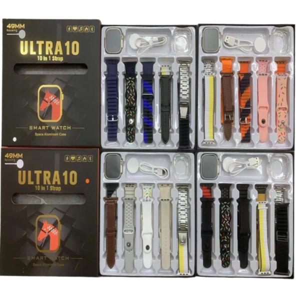 RELOJ INTELIGENTE 10 FAJAS MODELO ULTRA 10 PLATEADO