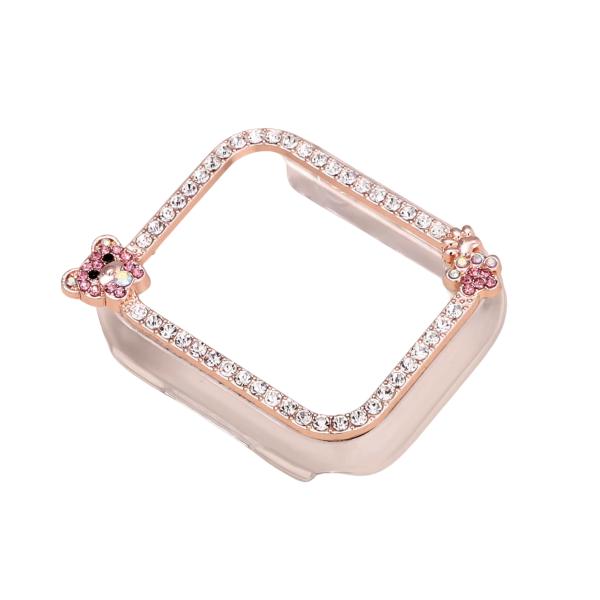 CASE RELOJ CON PROTECTOR DE PANTALLA 45MM OSITO/ORO ROSA