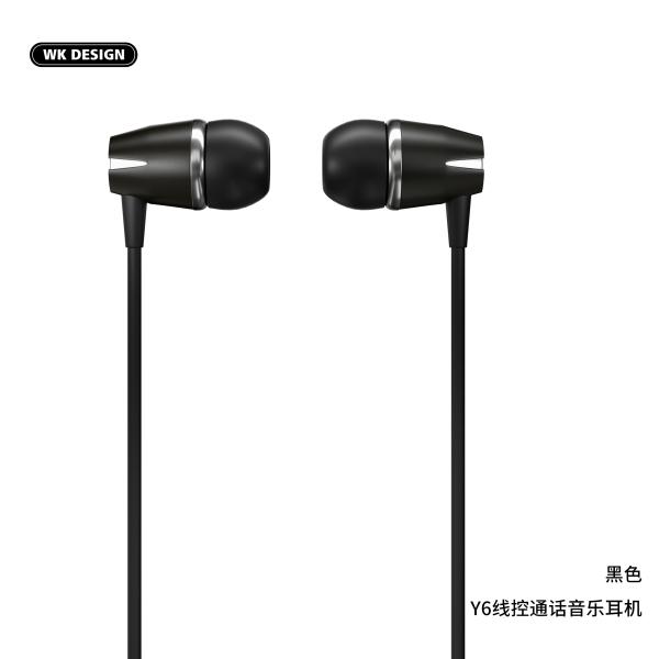 AUDIFONOS MANOS LIBRE 3.5 MODELO Y6 WK DESING NEGRO