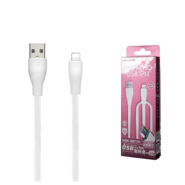 CABLE USB LIGHTNING MODELO WDC-097 1M WEKOME BLANCO