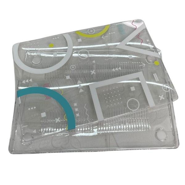 ESTUCHE CRISTAL MACBOOK 13.6" Air A2681 CON DISE&Ntilde;O CUADROS CIRCULOS(DDC-1243)