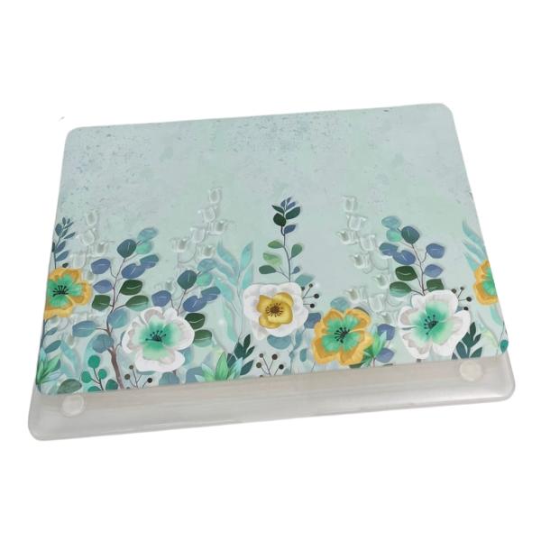 ESTUCHE MATE MACBOOK PRO 16" A2141 CON DISE&Ntilde;O FLORES VERDE (DDC-756)