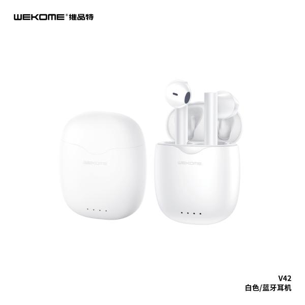 AUDIFONOS INALAMBRICOS BLUETOOTH MODELO TWS-V42 WEKOME BLANCO