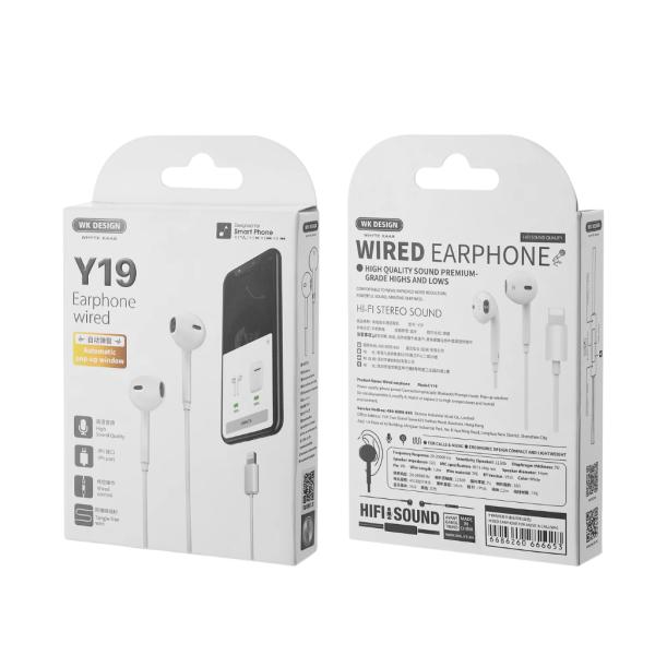 AUDIFONOS  Y19 LIGHTNING WK DESIGN
