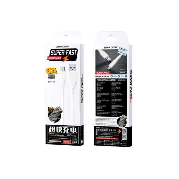 CABLE USB MICRO MODELO WDC-152M 1M WEKOME BLANCO