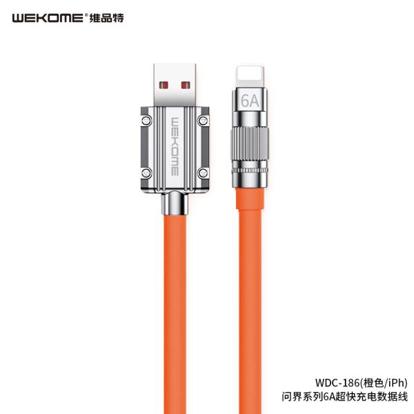 CABLE USB LIGHTNING WDC-186I WK DESING NARANJA