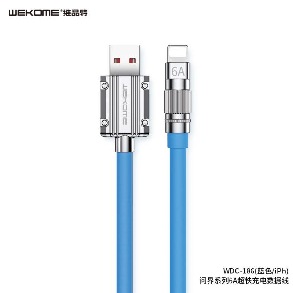 CABLE USB LIGHTNING WDC-186I WK DESING AZUL