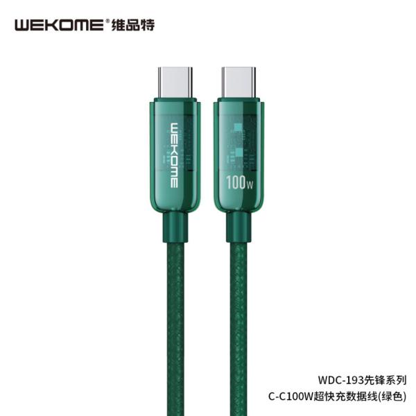 CABLE  USB TIPO C WDC-193A  WK DESING VERDE