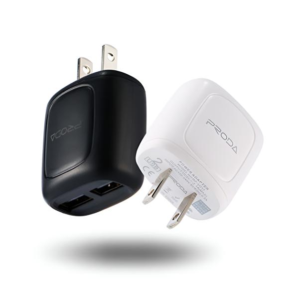 CUBO CARGADOR 2 USB  MODELO RP-U212 PRODA