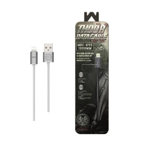 CABLE USB LIGHTNING WDC-045  WK PLATEADO