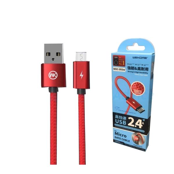 CABLE USB MICRO B WDC-093M ROJO