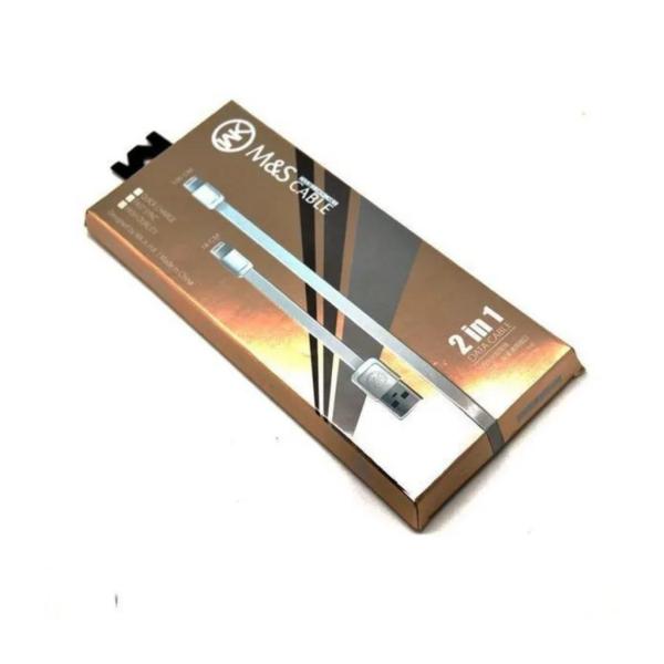 CABLE USB LIGHTNING MICRO B 2 EN 1 WDC-009 WK BLANCO